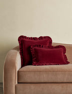 Mira Velvet Pillow | Ruffled Flange, Luxe Texture