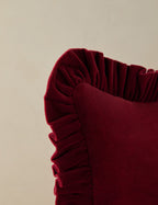 Mira Velvet Pillow | Ruffled Flange, Luxe Texture