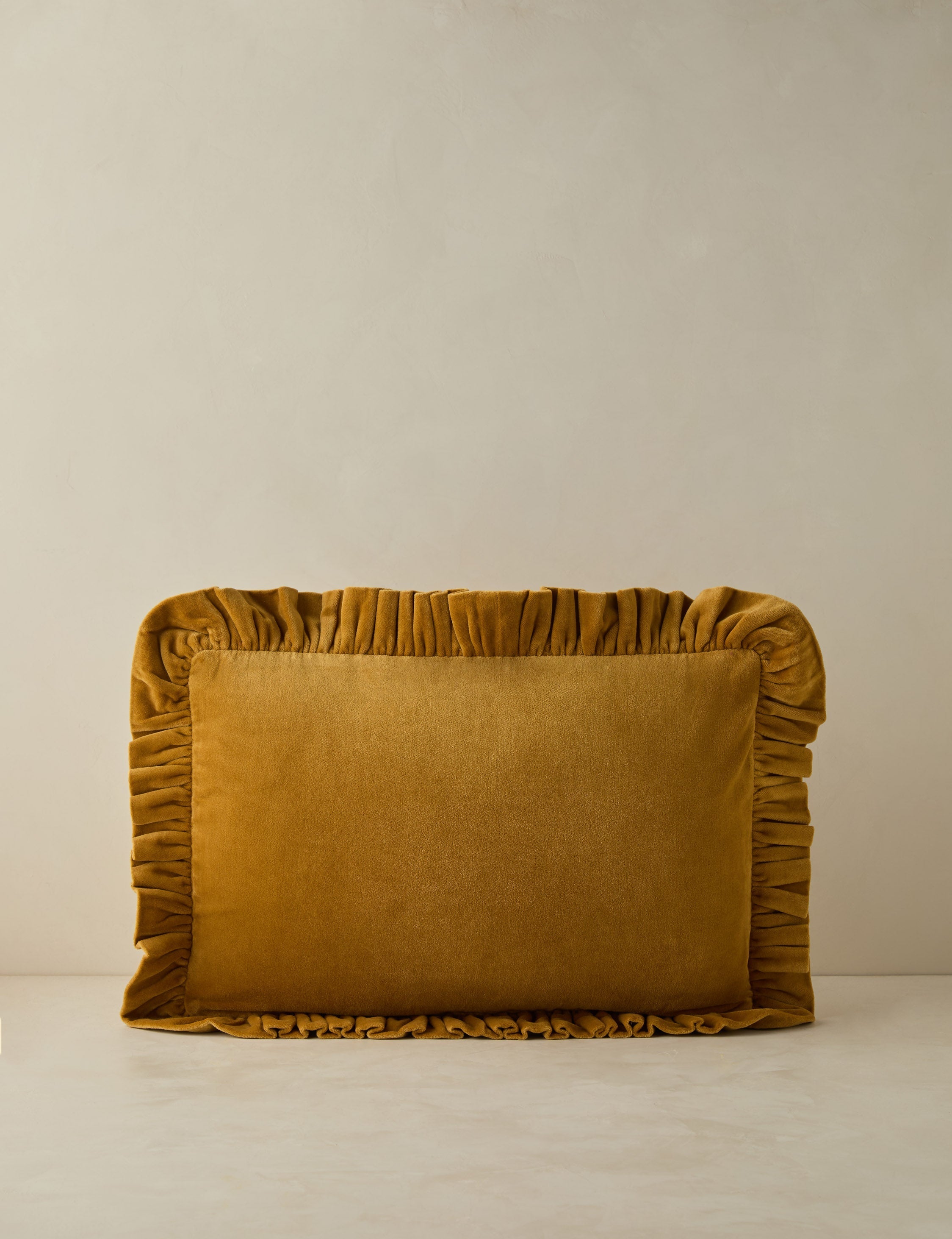 Mira Velvet Pillow | Ruffled Flange, Luxe Texture