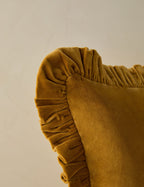 Mira Velvet Pillow | Ruffled Flange, Solid Design