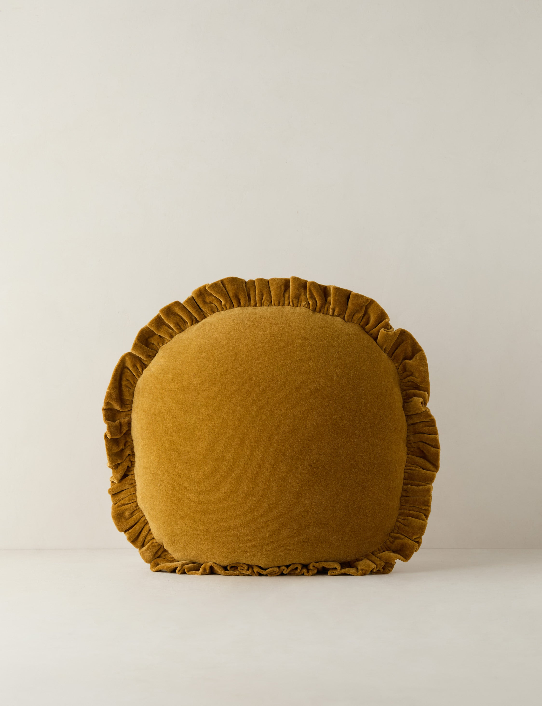 Maven Round Pillow | Velvet with Ruffled Flange
