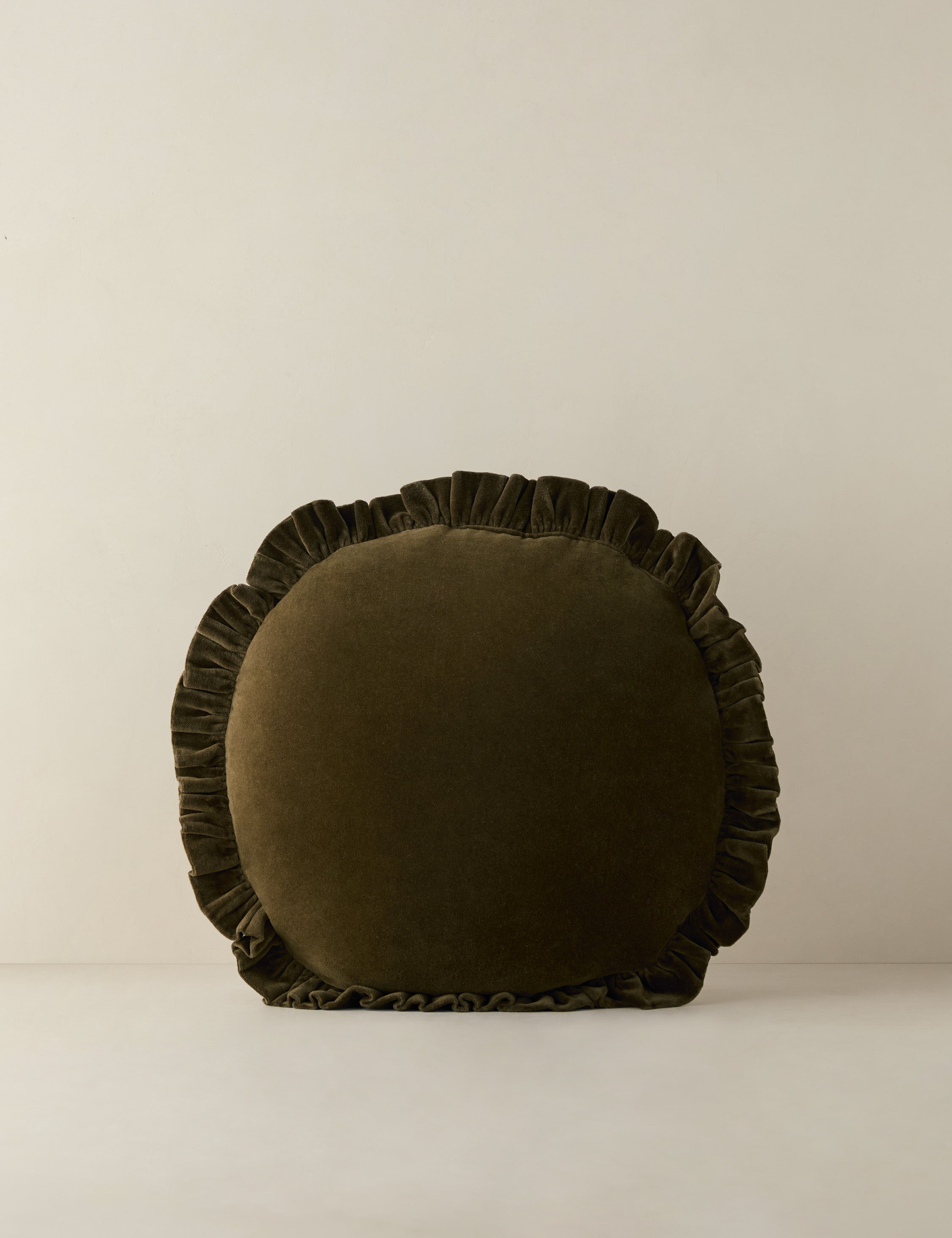 Maven Round Pillow | Velvet with Ruffled Flange