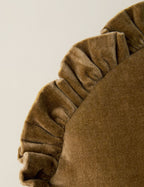 Maven Round Pillow | Velvet with Ruffled Flange