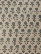 Mira Linen Pillow | Handmade Block Print, Floral Design
