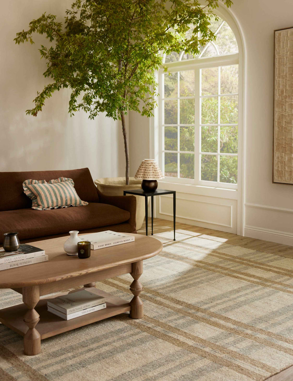 Milo Handwoven Wool Rug | Rustic Plaid Design, Artisan Crafted