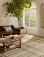 Milo Handwoven Wool Rug | Rustic Plaid Design, Artisan Crafted