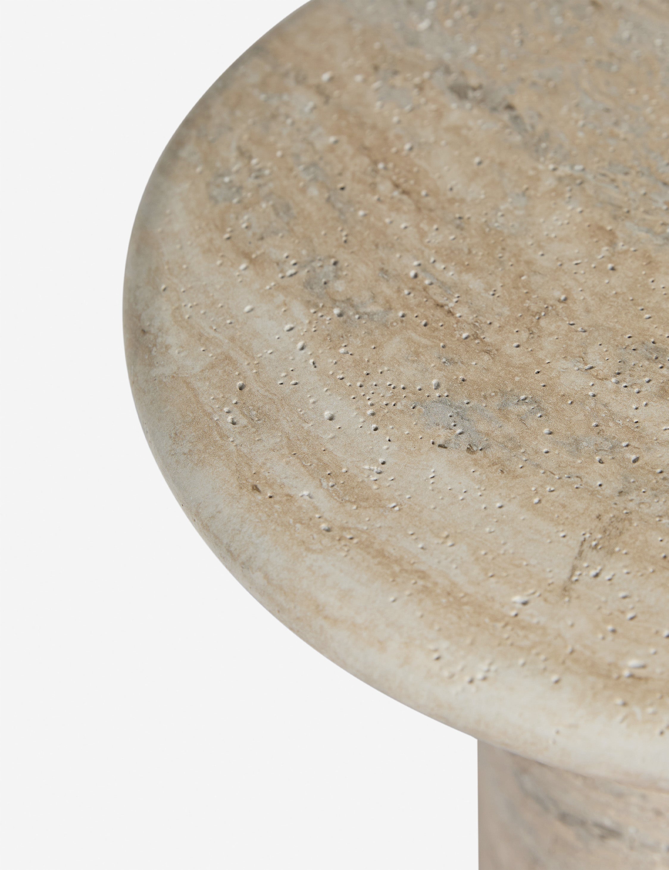Mira Drink Table | Travertine-Like Finish, Indoor/Outdoor Use