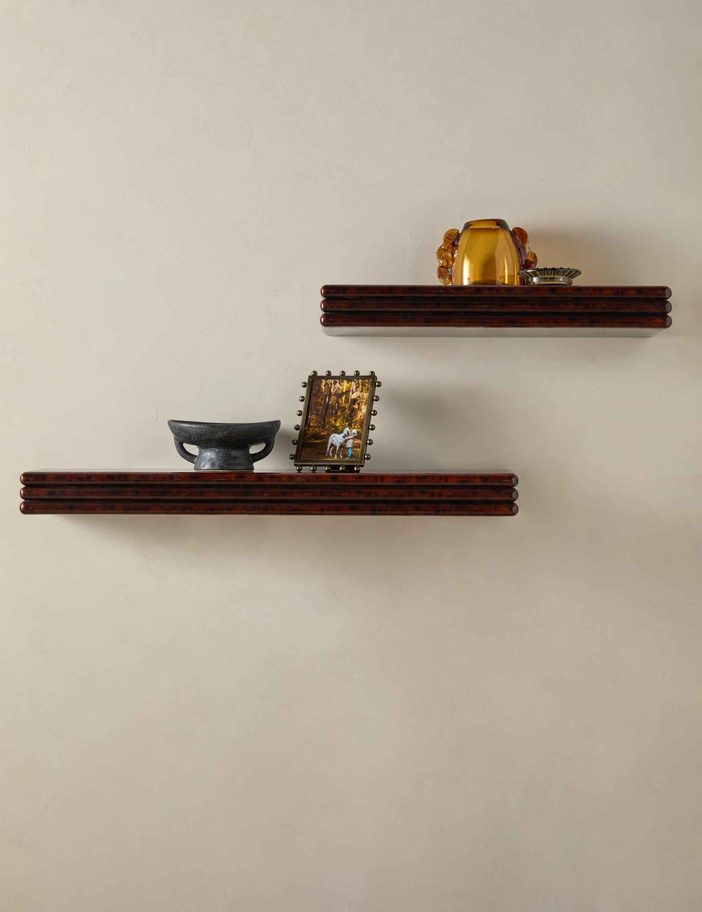 Milo Wall Shelf | Sculpted Edge, Richly Finished Surface