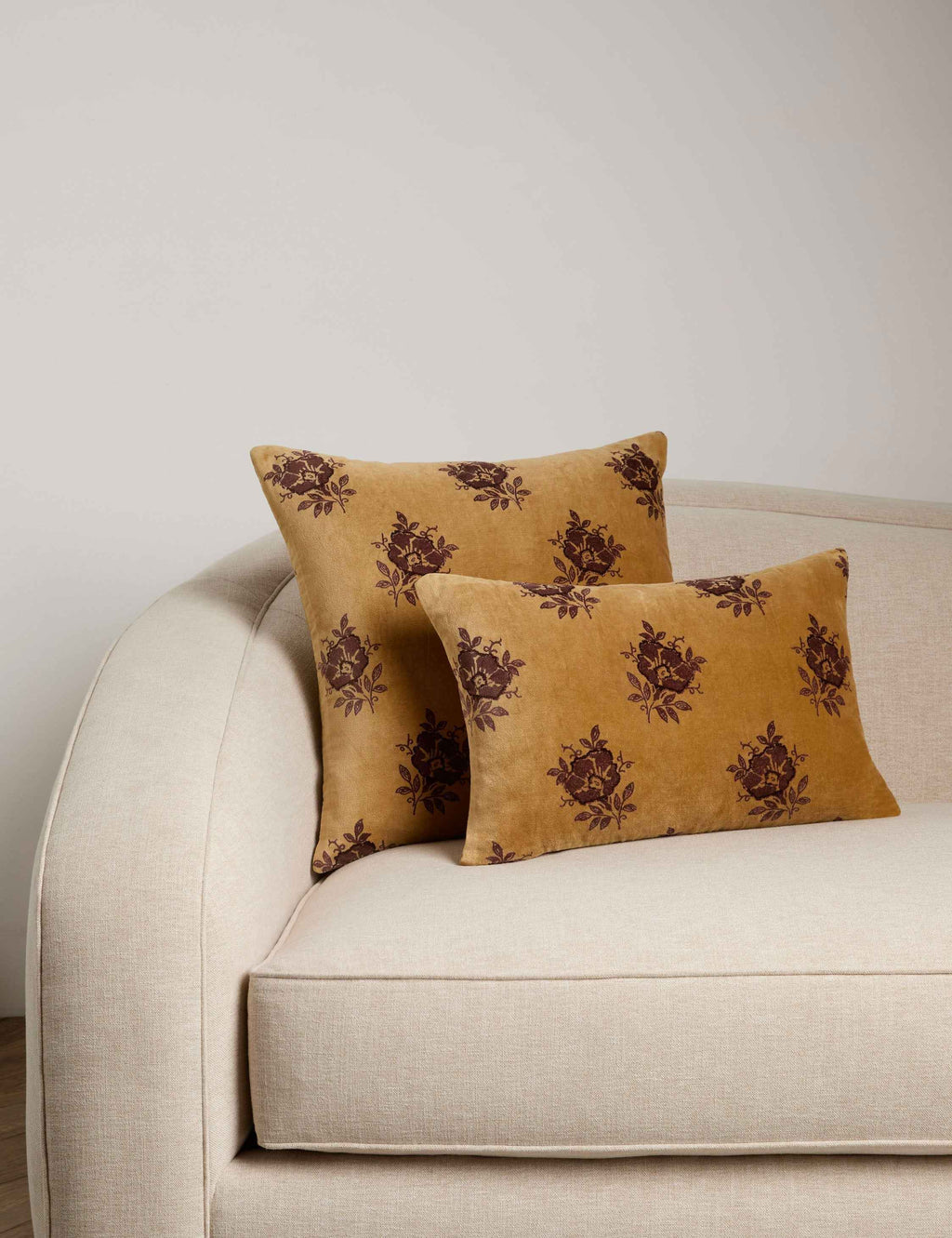 Mira Velvet Pillow | Vintage Florals, Rich Texture