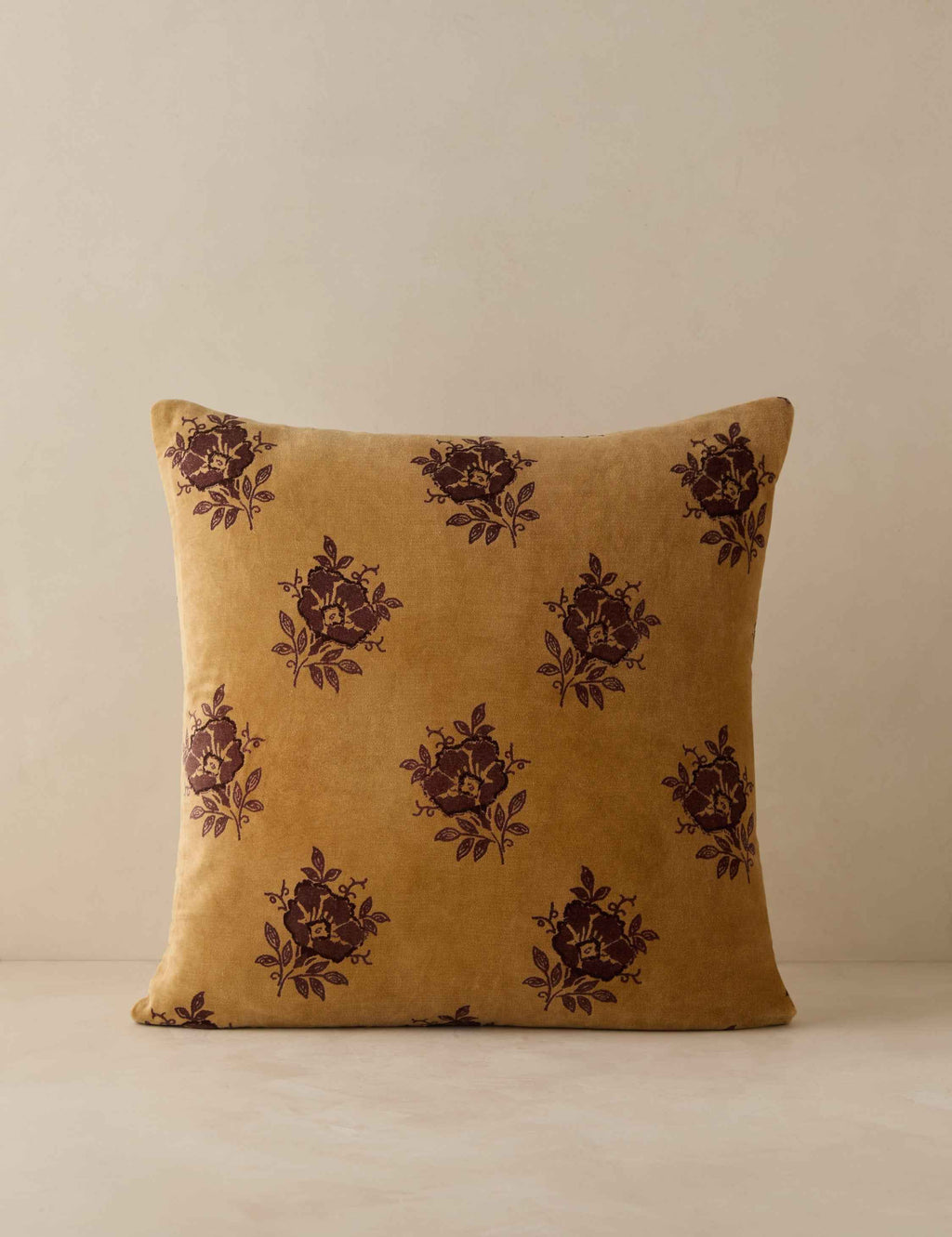 Mira Velvet Pillow | Vintage Floral Design, Rich Texture