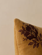 Mira Velvet Pillow | Vintage Floral Design, Rich Texture