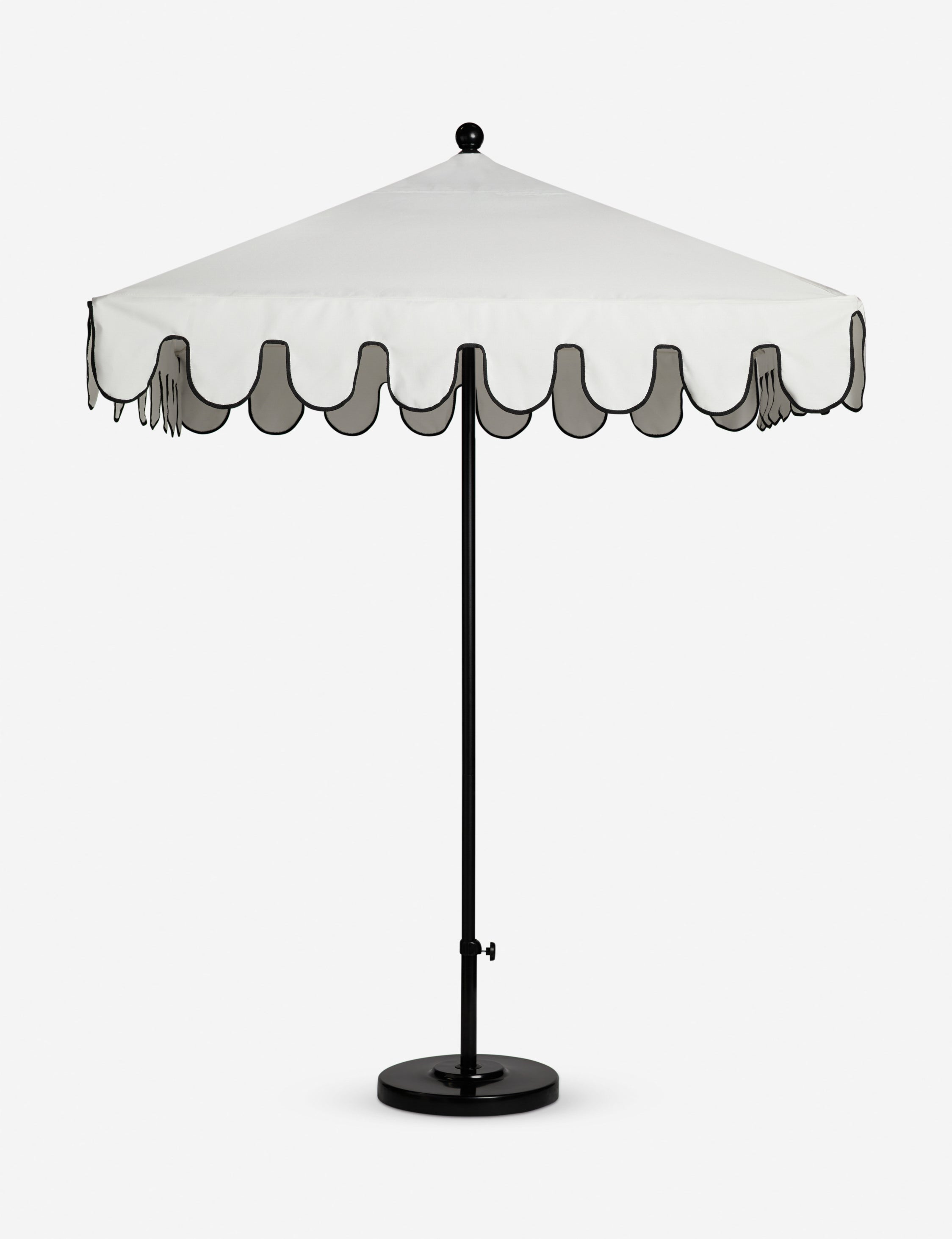 Nero Outdoor Umbrella | Scalloped Edge, Crisp Canopy Design