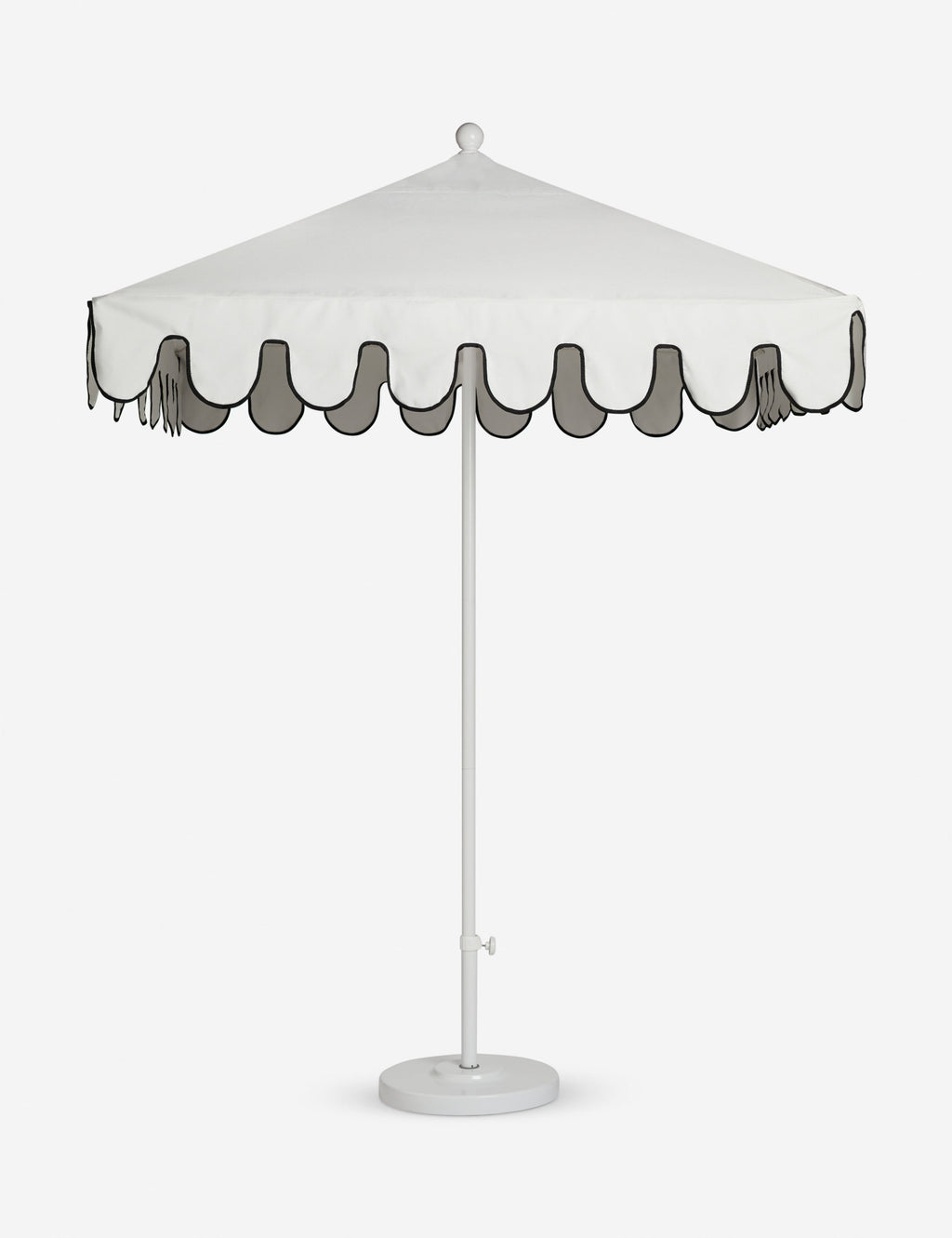 Nero Outdoor Umbrella | Scalloped Edge, Crisp Canopy Design
