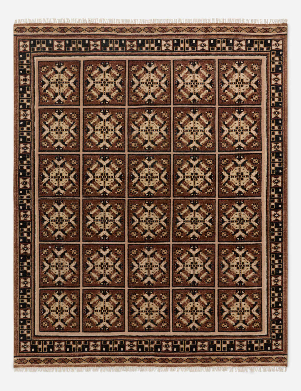 Ovidis Hand-Knotted Wool Rug | Heritage Motifs, Classic Fringe