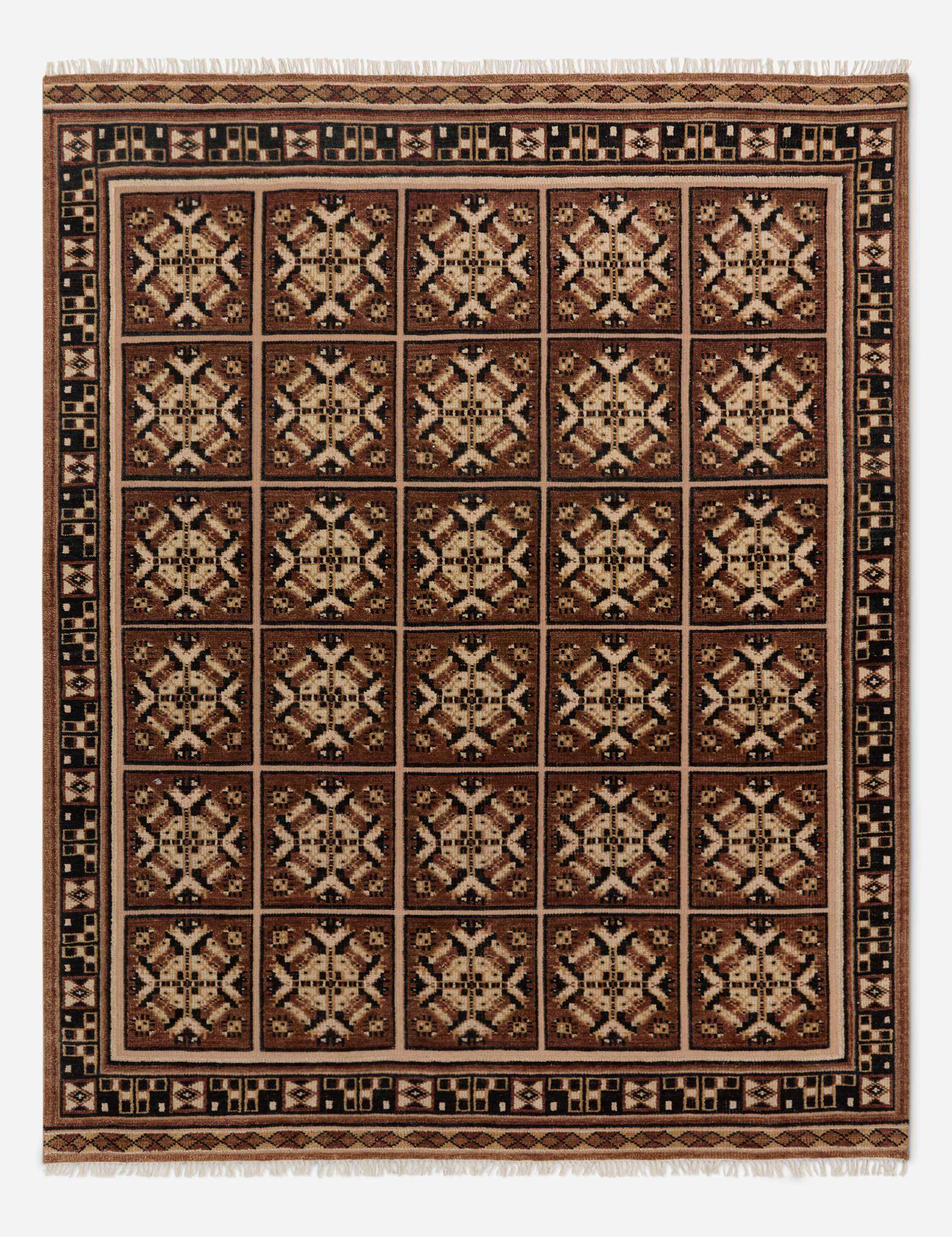 Ovidis Hand-Knotted Wool Rug | Heritage Motifs, Classic Fringe
