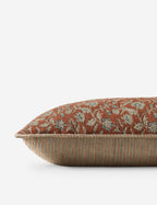 Cielo Linen Pillow | Intricate Floral Design, Stitched Edge