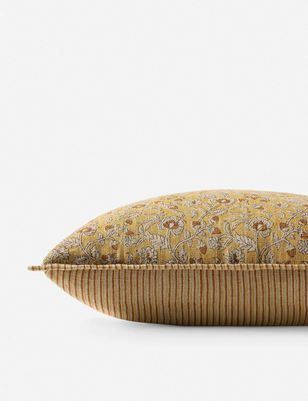 Cielo Linen Pillow | Intricate Floral Design, Stitched Edge