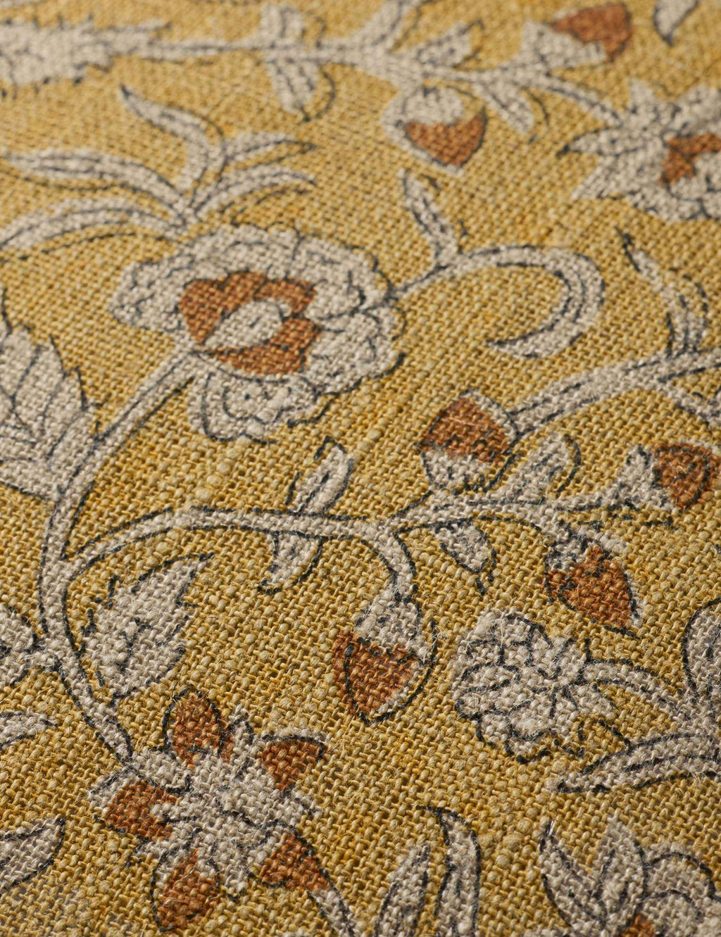 Cielo Linen Pillow | Intricate Floral Design, Stitched Edge