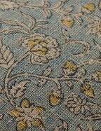Cielo Linen Pillow | Intricate Floral Design, Stitched Edge
