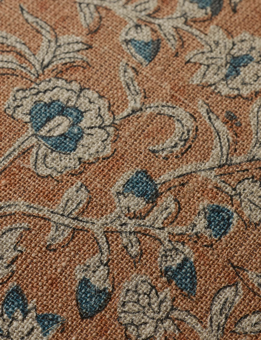 Cielo Linen Pillow | Intricate Floral Design, Stitched Edge