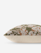 Mira Pillow | Woven Jacquard, Hand-Drawn Florals