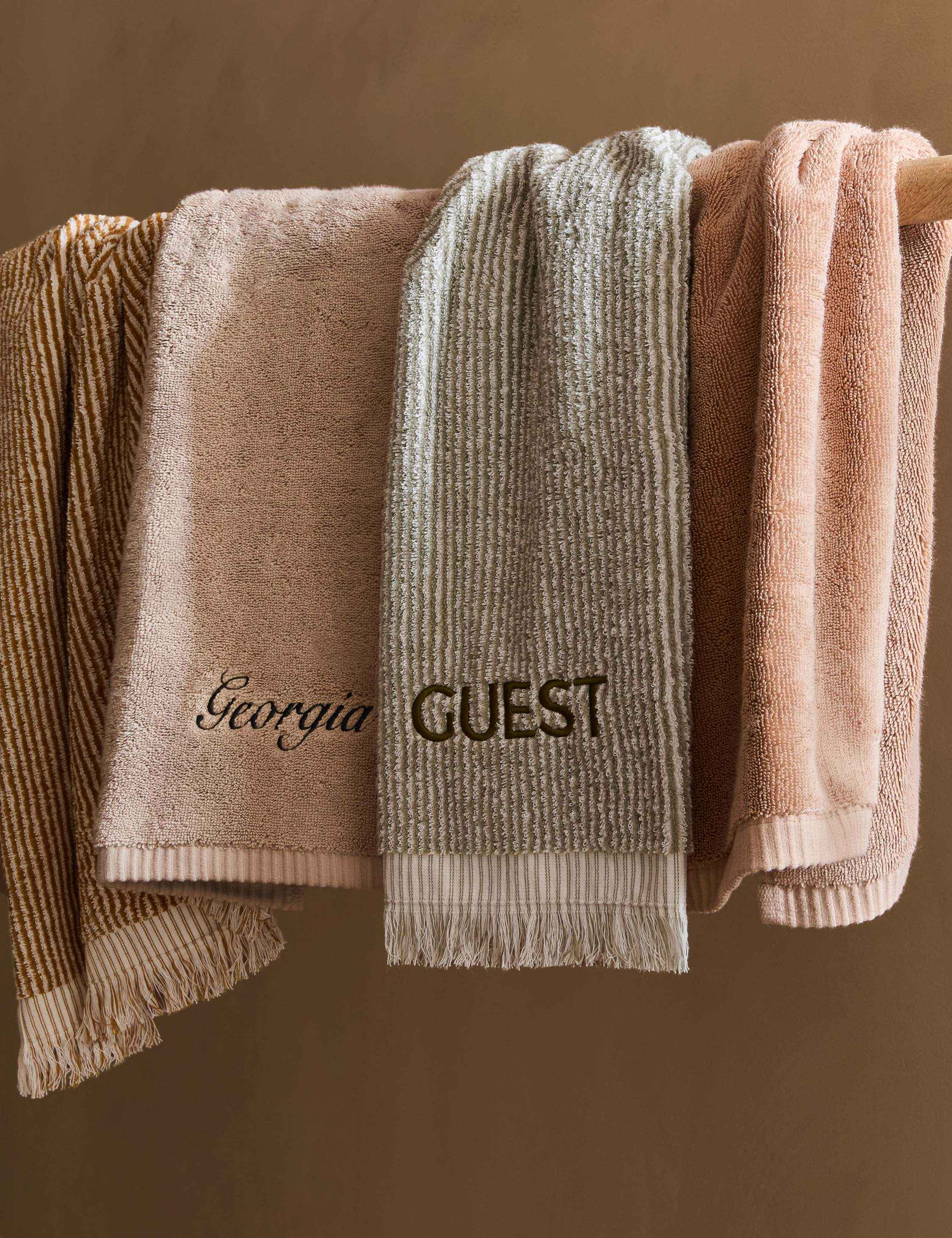 Luna Organic Cotton Towel | Striped Design, Thick Fringe
