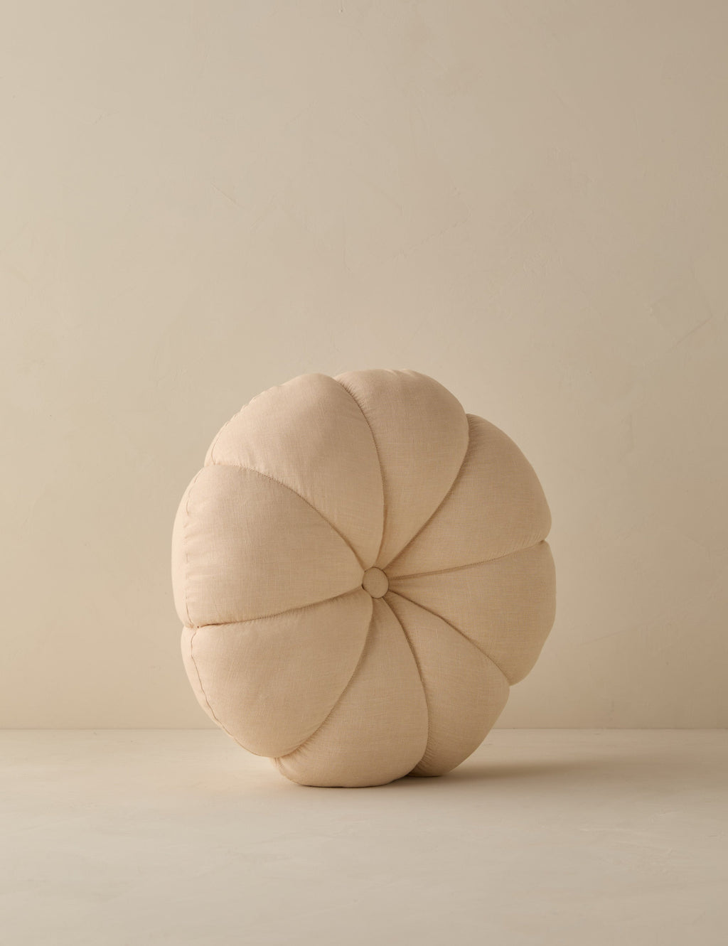Luna Round Pillow | Soft Floral Design, Button Tufted