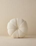 Luna Round Pillow | Soft Floral Design, Button Tufted