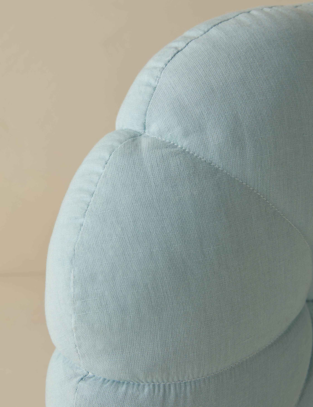 Luna Round Pillow | Soft Floral Design, Button Tufted
