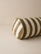 Bello Long Bolster Pillow | Painterly Stripe Linen, Oversized