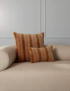 Pavo Velvet Pillow | Soft Plush Texture, Tailored Stripes