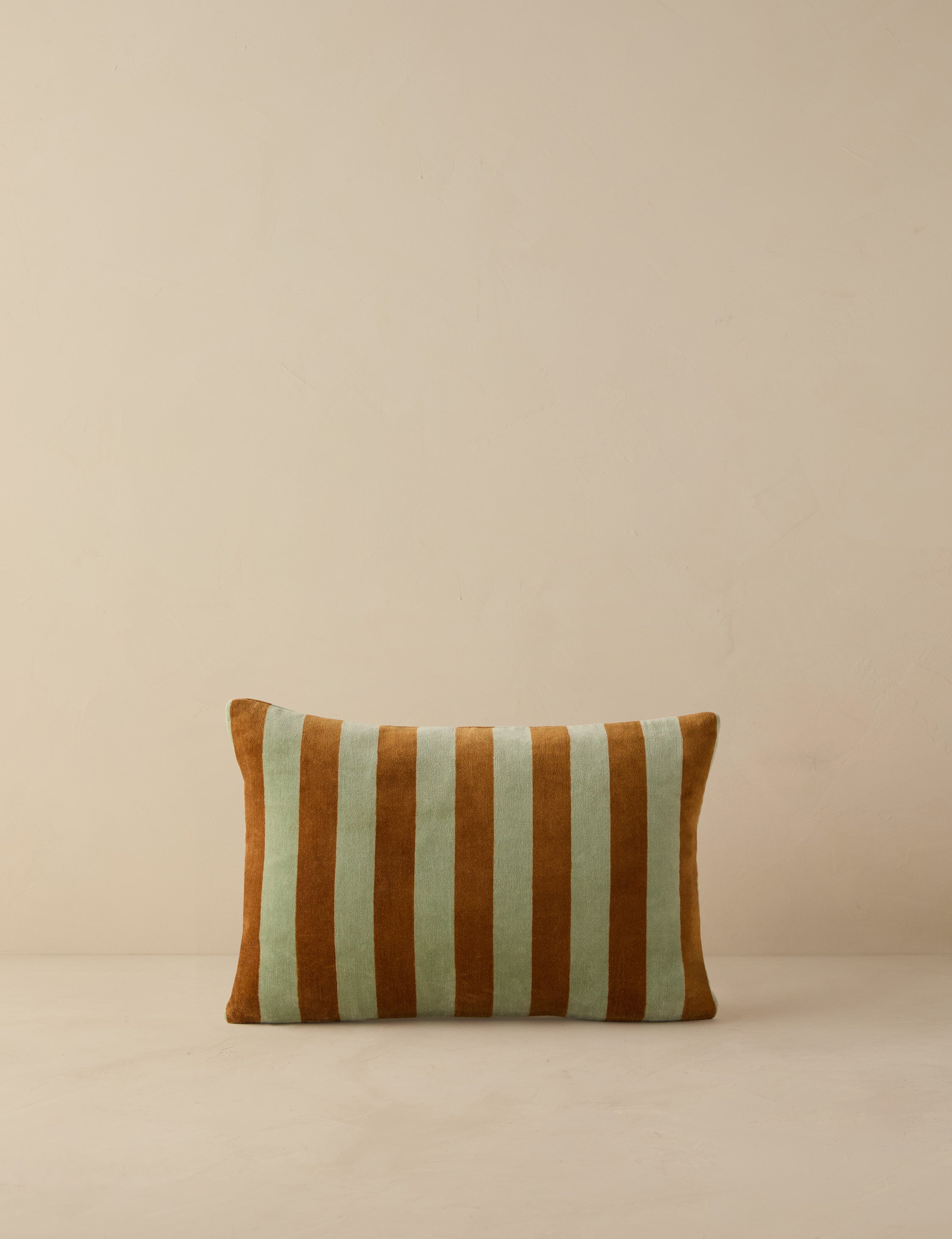 Pavia Velvet Pillow | Soft Plush Texture, Tailored Stripes