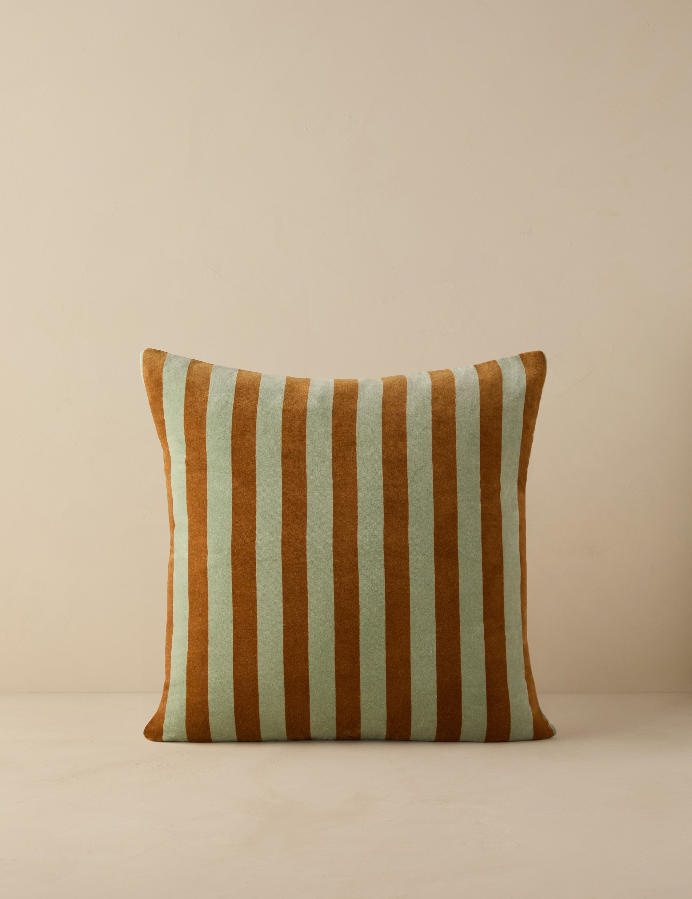 Pavia Velvet Pillow | Soft Plush Texture, Tailored Stripes