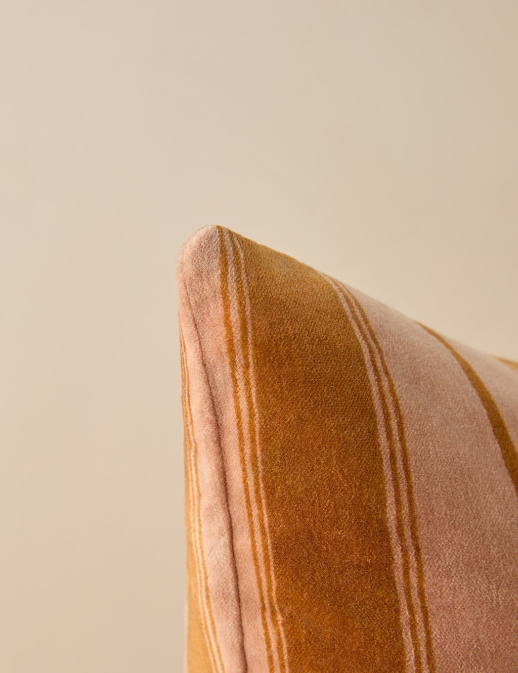 Pavia Velvet Pillow | Soft Plush Texture, Tailored Stripes
