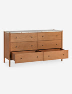 Pinnacle Dresser | Natural Wood Frame, Luxe Marble Top