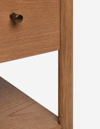 Phaedra Nightstand | Natural Wood Frame, Marble Top