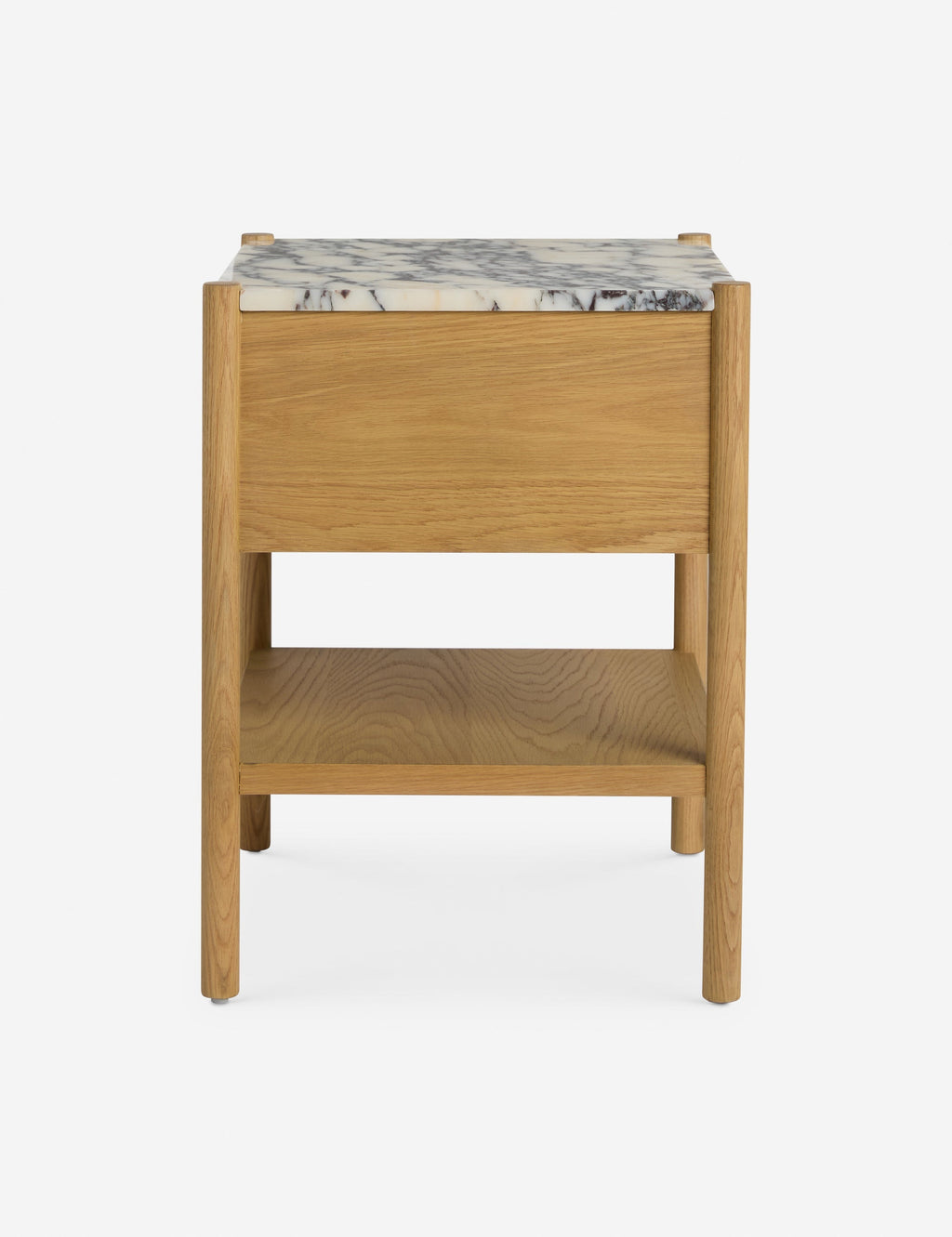 Phaedra Nightstand | Natural Wood Frame, Marble Top