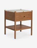 Phaedra Nightstand | Natural Wood Frame, Marble Top