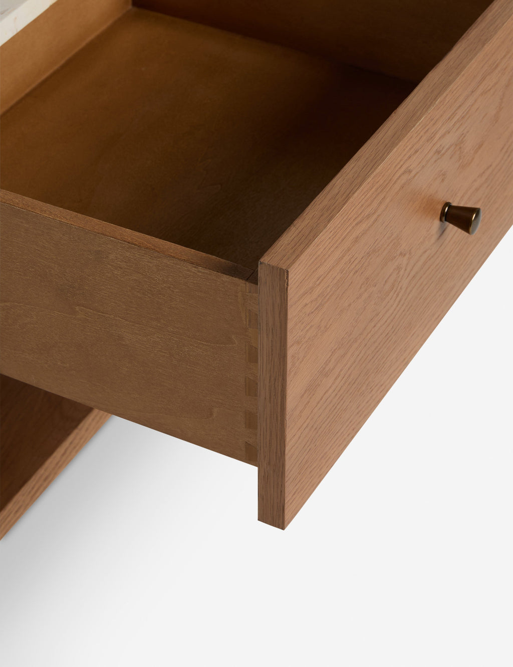 Phaedra Nightstand | Natural Wood Frame, Marble Top