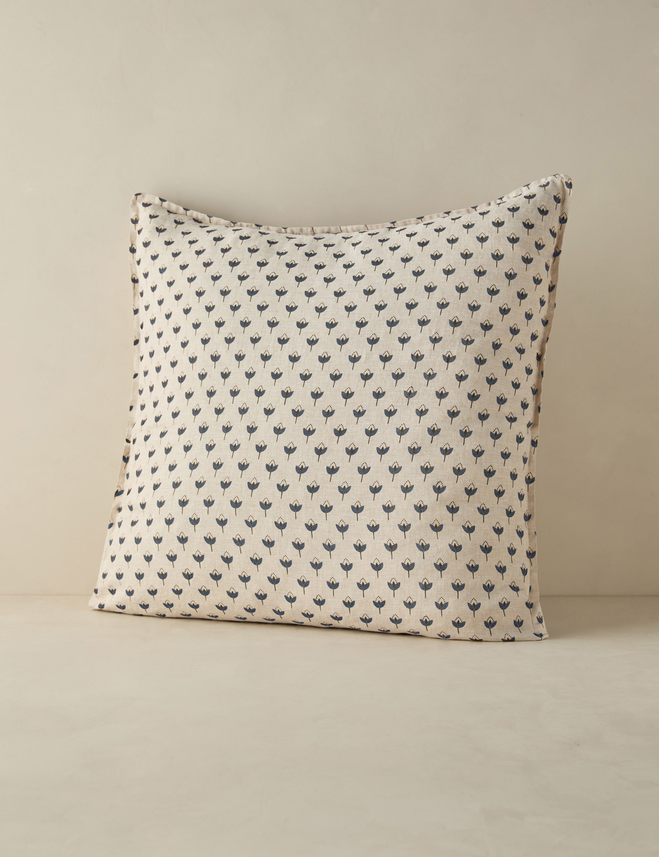 Pavé Linen Shams | Breathable European Flax, Timeless Floral Design