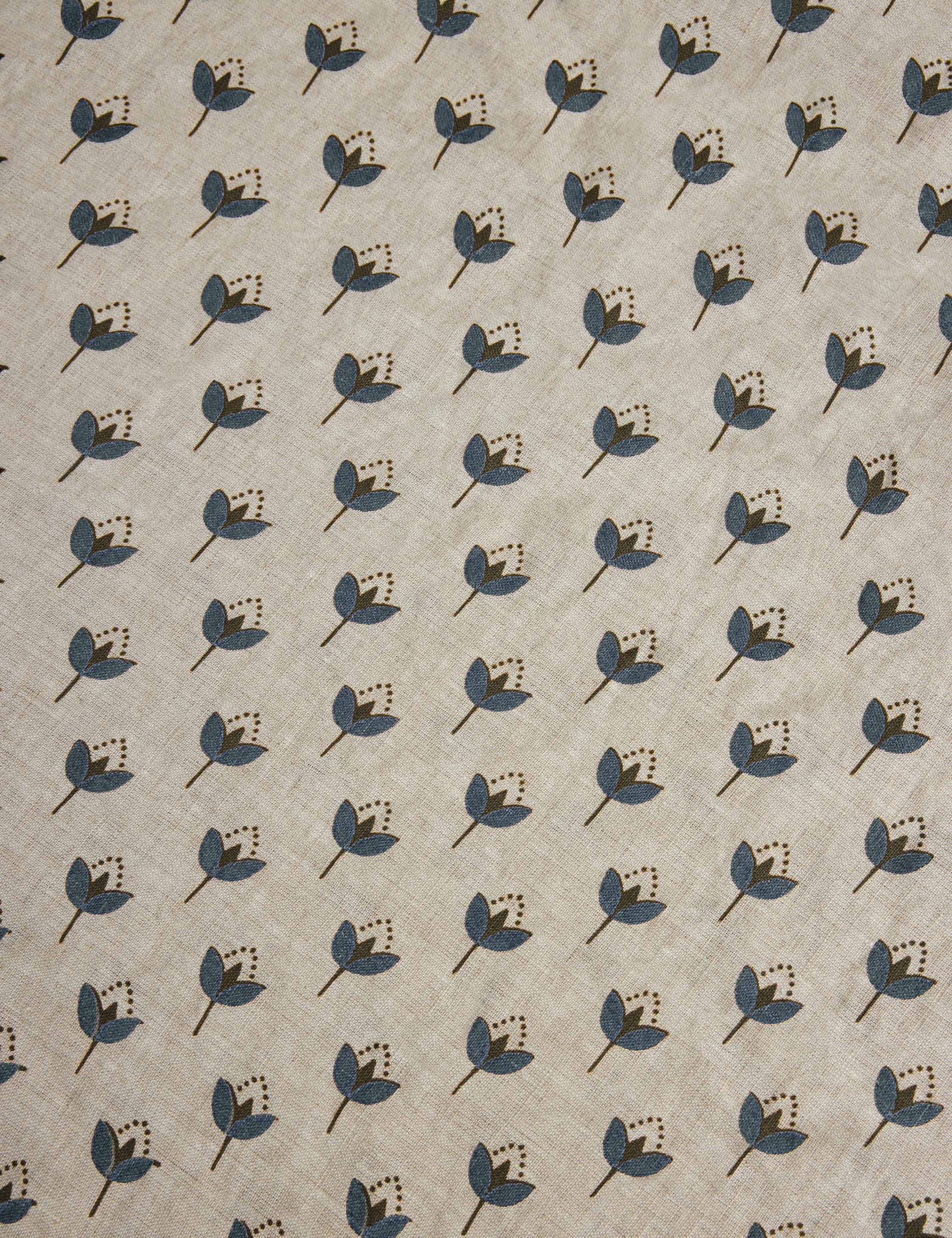 Pavé Linen Shams | Breathable European Flax, Timeless Floral Design