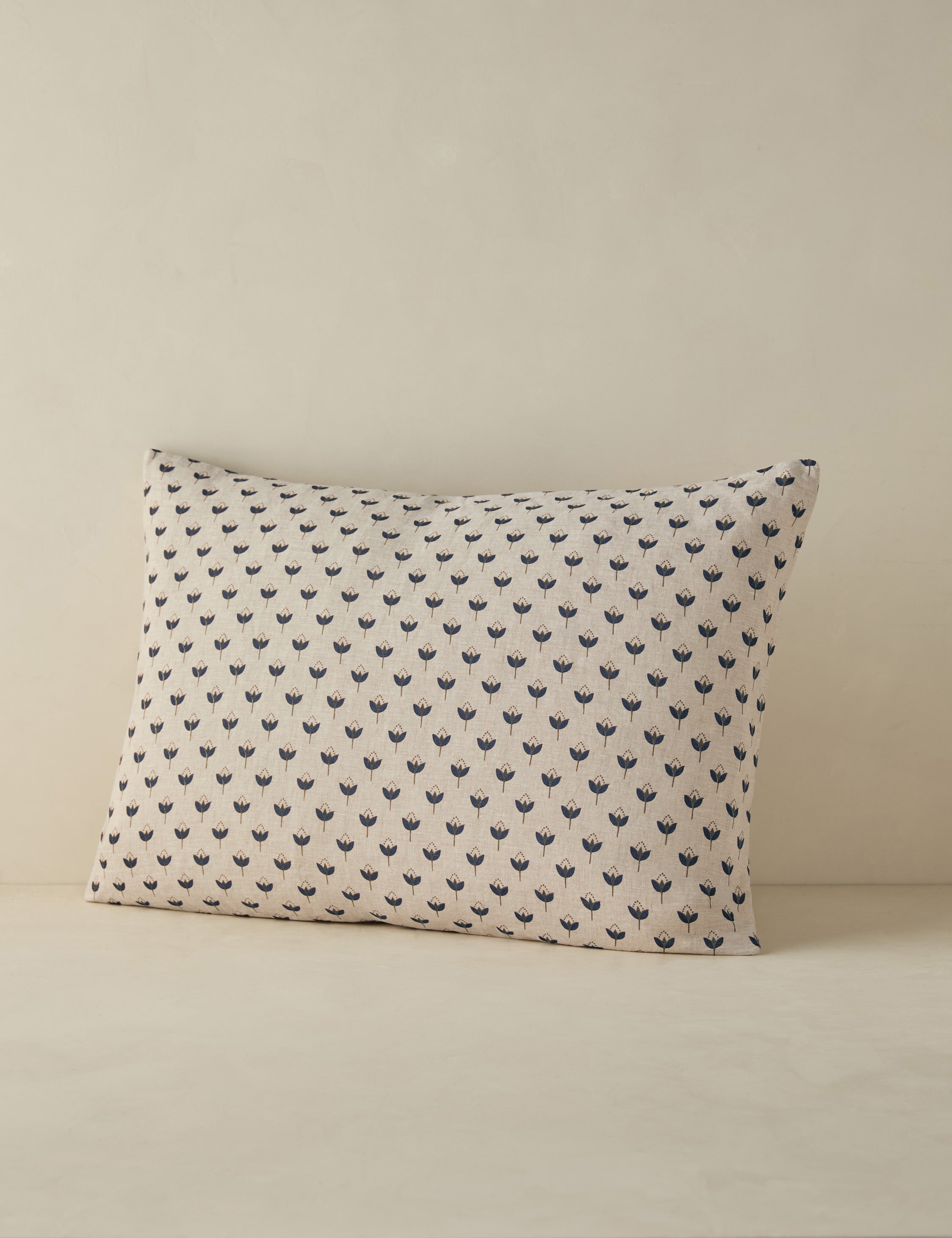 Pavé Linen Shams | Breathable European Flax, Timeless Floral Design