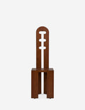 Riva Accent Stool | Tall Cutout Back, Rich Mahogany Grain