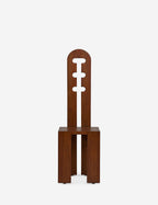 Riva Accent Stool | Tall Cutout Back, Rich Mahogany Grain