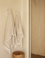 Luna Organic Cotton Towel | Striped Design, Thick Fringe