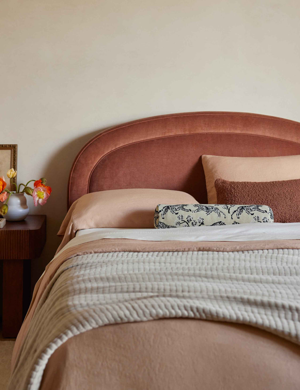 Bristol Bolster Pillow | Hand-Drawn Tiger Jacquard Design