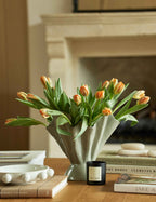 Dara Ruffled Vase | Stoneware, Reactive Glaze Finish