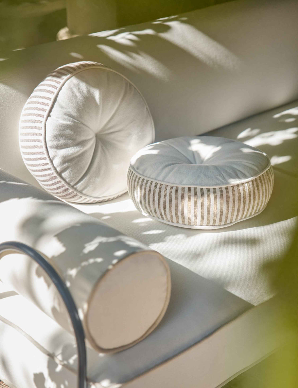 Luna Striped Disc Pillow | Chic Outdoor Accent