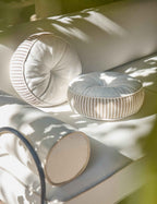 Luna Striped Disc Pillow | Chic Outdoor Accent