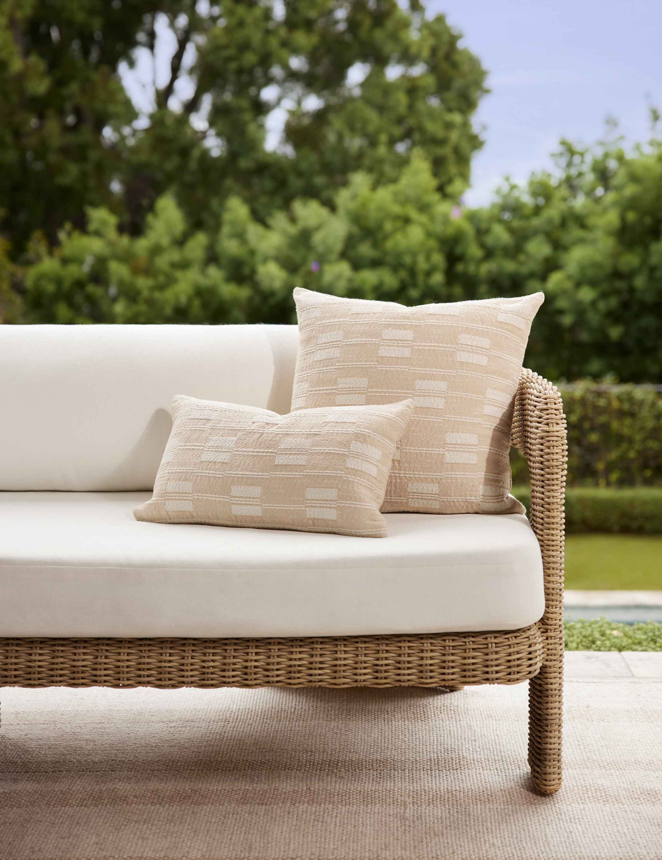 Luma Indoor/Outdoor Pillow | Modern Broken Stripe Design